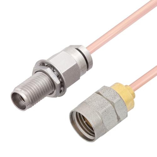 2.92mm Female Bulkhead to 1.85mm Male Cable RG405 Type .086 Semi-Rigid Coax Fairview Microwave FMCA100198