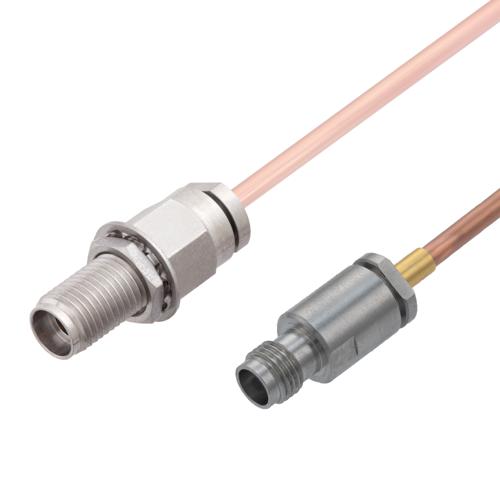 2.92mm Female Bulkhead to 1.85mm Female Cable RG405 Type .086 Semi-Rigid Coax Fairview Microwave FMCA100199