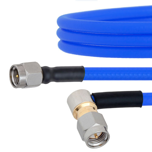 SMA Male to RA SMA Male Cable FM141FLEX Coax in 36 Inch Fairview Microwave FMCA1036-36