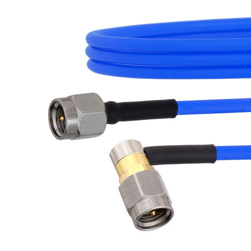 SMA Male to RA SMA Male Cable FM086FLEX Coax in 12 Inch with LF Solder Fairview Microwave FMCA1040-12