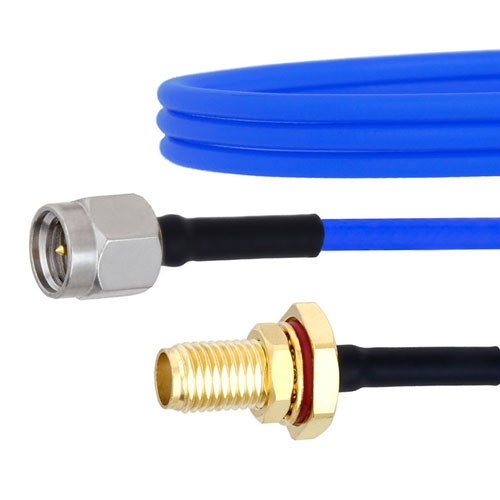 SMA Male to SMA Female Bulkhead Cable FM086FLEX Coax in 24 Inch Fairview Microwave FMCA1042-24