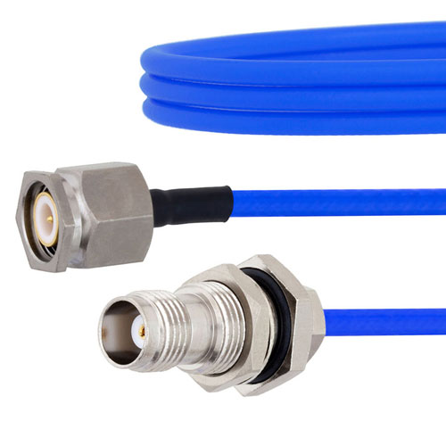 TNC Male to TNC Female Bulkhead Cable FM141FLEX Coax in 12 Inch Fairview Microwave FMCA1046-12