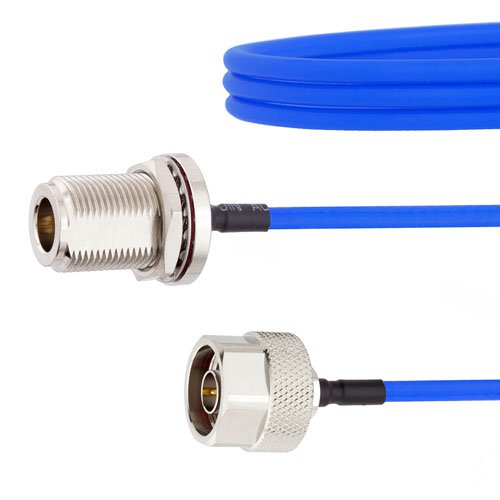 N Female Bulkhead to N Male Cable FM141FLEX Coax Fairview Microwave FMCA1050