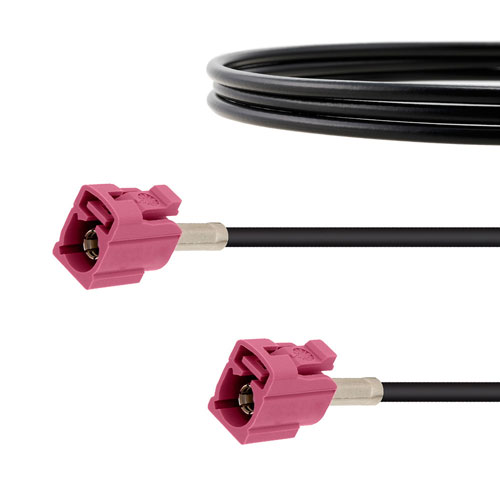 Violet FAKRA Jack to FAKRA Jack Cable 24 Inch Length Using RG174 Coax Fairview Microwave FMCA1350H-24