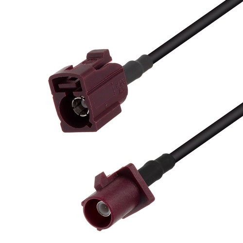 Bordeaux FAKRA Plug to FAKRA Jack Cable Using RG174 Coax Fairview Microwave FMCA1352D