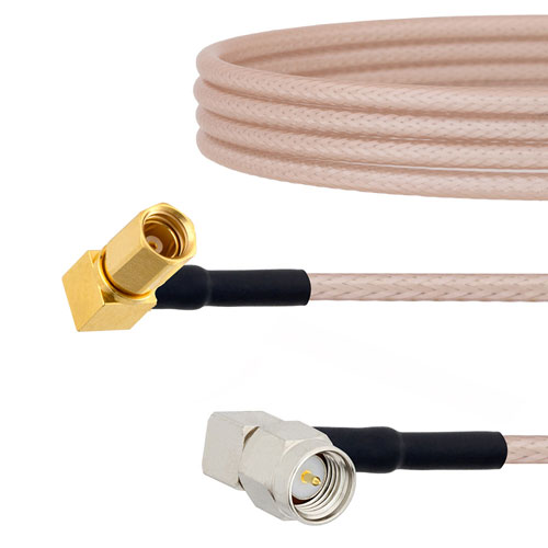 RA SMA Male to RA SSMC Plug Cable RG316 Coax in 24 Inch Fairview Microwave FMCA1468-24