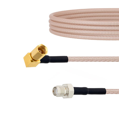 SMA Female to RA SSMC Plug Cable RG316 Coax in 24 Inch Fairview Microwave FMCA1469-24