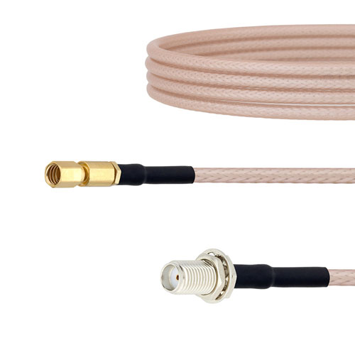 SMA Female Bulkhead to SSMC Plug Cable RG316 Coax in 12 Inch Fairview Microwave FMCA1470-12