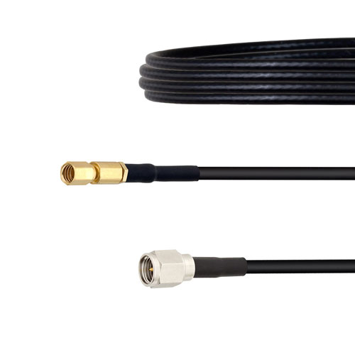 SMA Male to SSMC Plug Cable LMR-100 Coax in 12 Inch Fairview Microwave FMCA1481-12