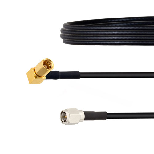 SMA Male to RA SSMC Plug Cable LMR-100 Coax in 24 Inch Fairview Microwave FMCA1482-24