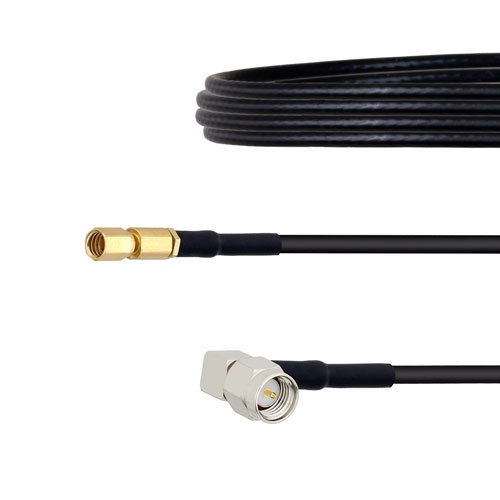 RA SMA Male to SSMC Plug Cable LMR-100 Coax in 12 Inch Fairview Microwave FMCA1483-12