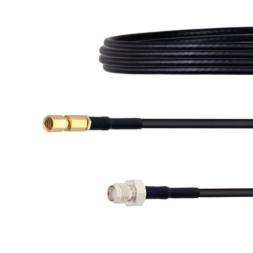 SMA Female to SSMC Plug Cable LMR-100 Coax in 24 Inch Fairview Microwave FMCA1485-24