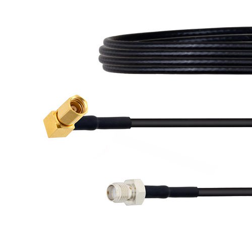 SMA Female to RA SSMC Plug Cable LMR-100 Coax in 12 Inch Fairview Microwave FMCA1486-12