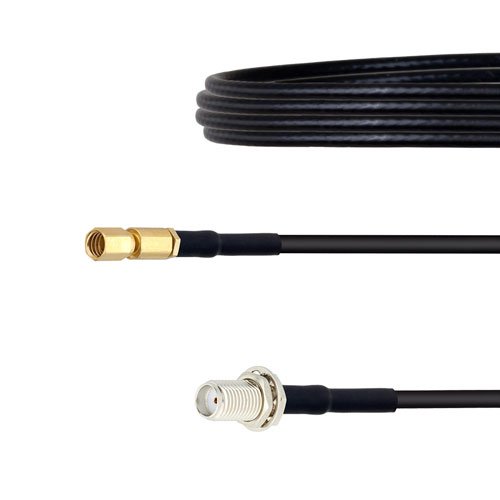 SMA Female Bulkhead to SSMC Plug Cable LMR-100 Coax in 24 Inch Fairview Microwave FMCA1487-24