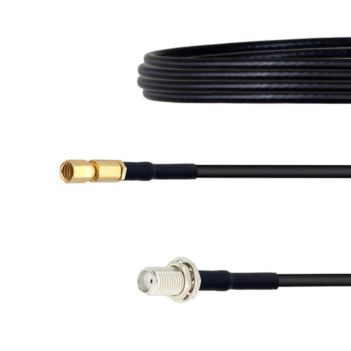 SMA Female Bulkhead to SSMC Plug Cable LMR-100 Coax in 48 Inch Fairview Microwave FMCA1487-48