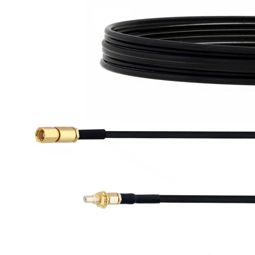 SSMC Plug to SSMC Jack Bulkhead Cable FM-SR086TBJ Coax in 48 Inch Fairview Microwave FMCA1505-48