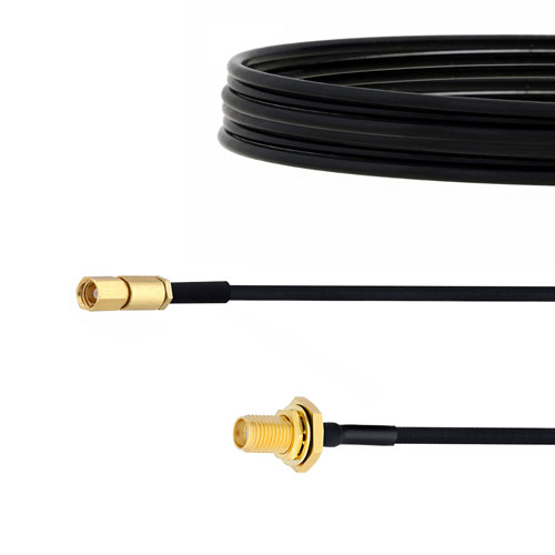 SMA Female Bulkhead to SSMC Plug Cable FM-SR086TBJ Coax in 48 Inch Fairview Microwave FMCA1514-48