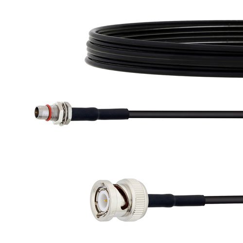 Slide-On BMA Plug Bulkhead to BNC Male Cable LMR-100 Coax in 12 Inch Fairview Microwave FMCA1649-12