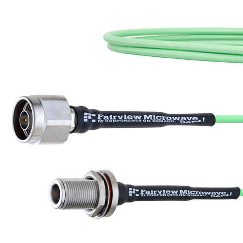 Low Loss N Male to N Female Bulkhead Cable LL160 Coax in 100 CM Fairview Microwave FMCA1697-100CM