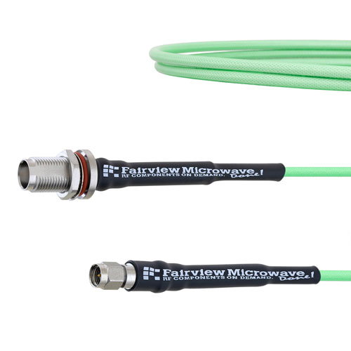 Low Loss SMA Male to TNC Female Bulkhead Cable LL160 Coax in 150 CM Fairview Microwave FMCA1700-150CM