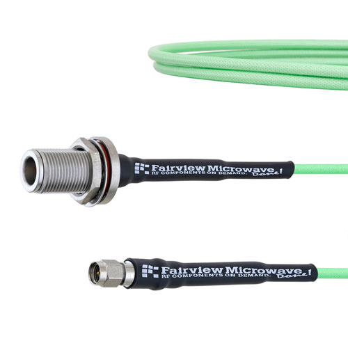 Low Loss N Female Bulkhead to SMA Male Cable LL160 Coax Fairview Microwave FMCA1714-100CM