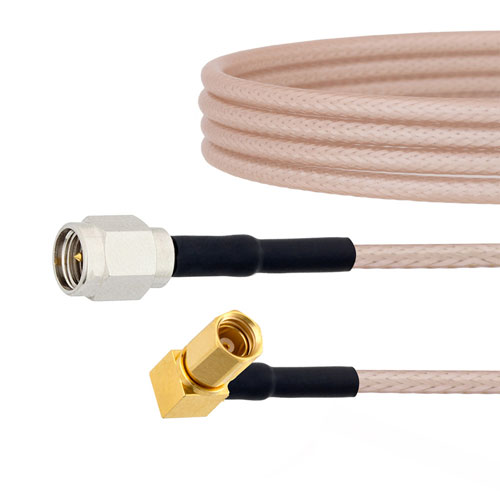 SMA Male to RA SSMC Plug Cable RG-316 Coax in 12 Inch Fairview Microwave FMCA1736-12