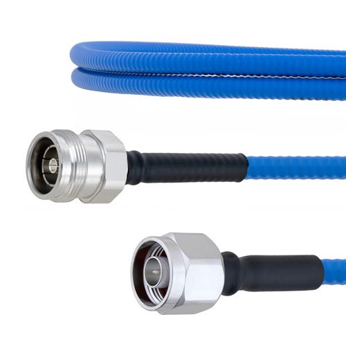 Low PIM 4.3-10 Female to N Male Plenum Cable SPP-250-LLPL Coax with LF Solder Fairview Microwave FMCA1767