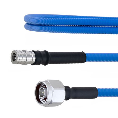 Low PIM N Male to QMA Male Plenum Cable SPP-250-LLPL Coax in 60 Inch with LF Solder Fairview Microwave FMCA1798-60