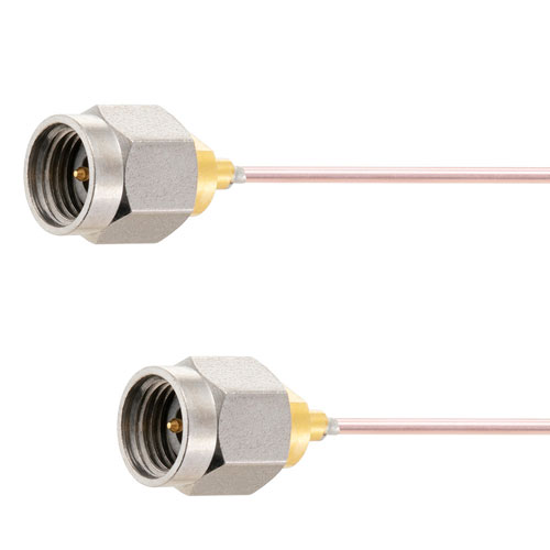 Low Loss 2.92mm Male (Plug) to 2.92mm Male (Plug) Cable 047 Coax Up To 45 GHz, 1.4 VSWR in 12 Inch, Copper Outer Conductor Fairview Microwave FMCA2086-12