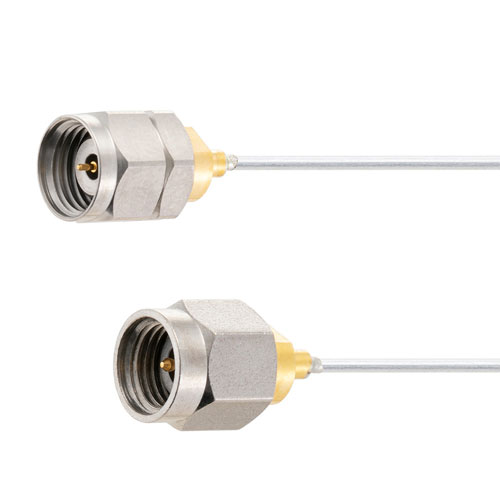 Low Loss 1.85mm Male (Plug) to 2.92mm Male (Plug) Cable 047 Coax Up To 45 GHz, 1.4 VSWR in 24 Inch, Tin Plated Copper Outer Conductor Fairview Microwave FMCA2088-24