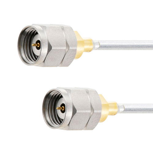 Low Loss 1.85mm Male (Plug) to 1.85mm Male (Plug) Cable 070 Coax Up To 70 GHz, 1.4 VSWR, Tin Plated Copper Outer Conductor Fairview Microwave FMCA2091