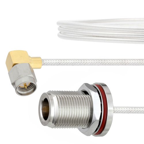 RA SMA Male to N Female Bulkhead Cable FM-SR086TB Coax in 12 Inch Fairview Microwave FMCA2130-12