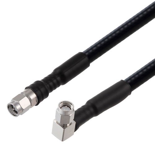 Low PIM SMA Male to RA SMA Male Cable 1/4 inch Superflexible Coax Fairview Microwave FMCA2275