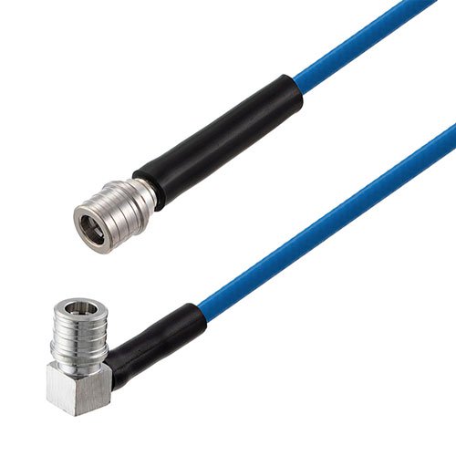 QMA Male to QMA Male Right Angle Low PIM Cable 100 CM Length Using TFT-402 Coax Using Times Microwave Components Fairview Microwave FMCA2324-100CM