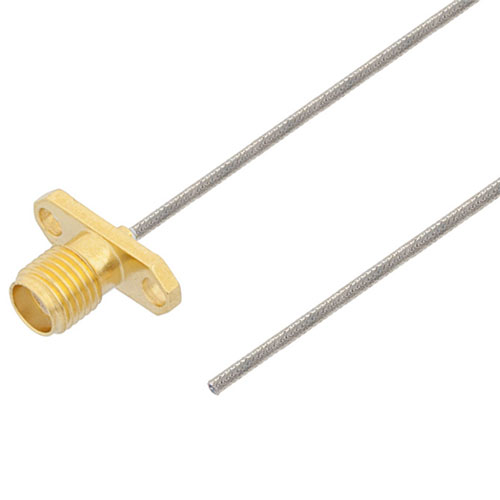 Test Probe SMA Female 2 Hole Flange to Straight Cut Lead Cable FM-SR047TB Coax in 3 Inch Fairview Microwave FMCA2387-3