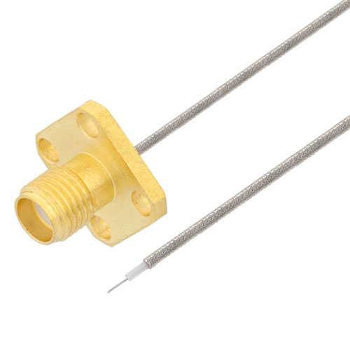 Test Probe SMA Female 4 Hole Flange to Trimmed Lead Cable FM-SR047TB Coax Fairview Microwave FMCA2388