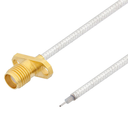 Test Probe SMA Female 2 Hole Flange to Trimmed Lead Cable FM-SR086TB Coax in 12 Inch Fairview Microwave FMCA2394-12