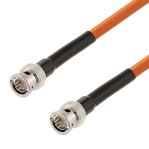 12G SDI 75 Ohm BNC Male to 75 Ohm BNC Male Cable 75 Ohm 4694R-OR Coax in 12 Inch Fairview Microwave FMCA2601/OR-12