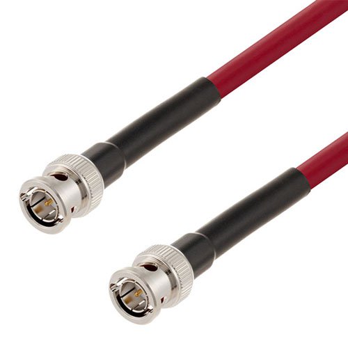 12G SDI 75 Ohm BNC Male to 75 Ohm BNC Male Cable 75 Ohm 4694R-RD Coax in 120 Inch Fairview Microwave FMCA2601/RD-120