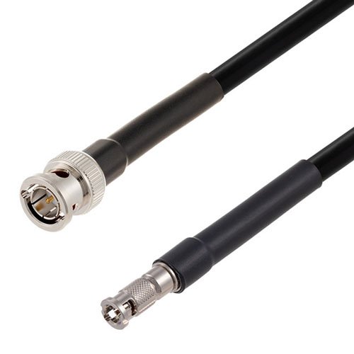 12G SDI 75 Ohm BNC Male to 75 Ohm HD-BNC Male Cable 75 Ohm 4694R-BK Coax in 120 Inch Fairview Microwave FMCA2602/BK-120