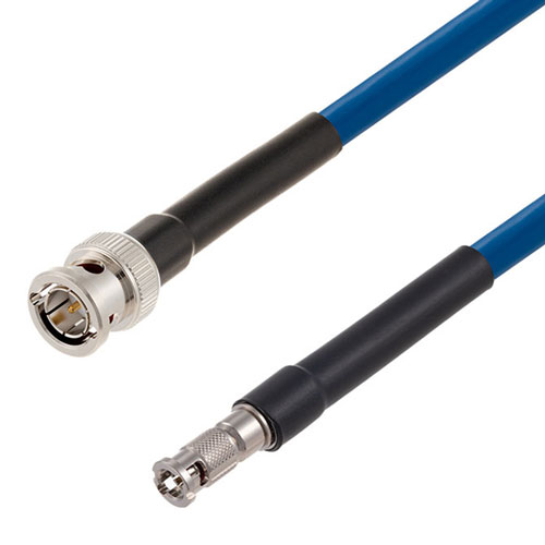 12G SDI 75 Ohm BNC Male to 75 Ohm HD-BNC Male Cable 75 Ohm 4694R-BL Coax in 12 Inch Fairview Microwave FMCA2602/BL-12