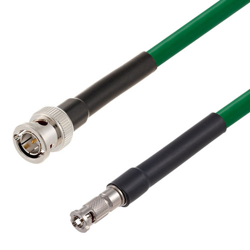 12G SDI 75 Ohm BNC Male to 75 Ohm HD-BNC Male Cable 75 Ohm 4694R-GR Coax in 12 Inch Fairview Microwave FMCA2602/GR-12