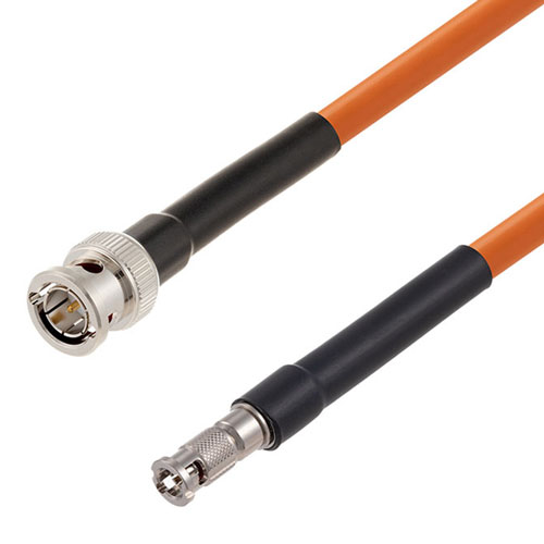 12G SDI 75 Ohm BNC Male to 75 Ohm HD-BNC Male Cable 75 Ohm 4694R-OR Coax in 120 Inch Fairview Microwave FMCA2602/OR-120