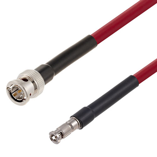 12G SDI 75 Ohm BNC Male to 75 Ohm HD-BNC Male Cable 75 Ohm 4694R-RD Coax in 120 Inch Fairview Microwave FMCA2602/RD-120