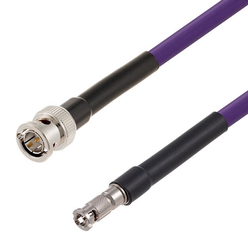 12G SDI 75 Ohm BNC Male to 75 Ohm HD-BNC Male Cable 75 Ohm 4694R-VL Coax in 120 Inch Fairview Microwave FMCA2602/VL-120