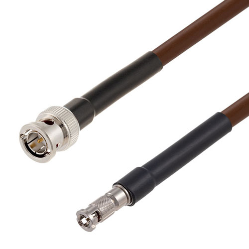 6G SDI 75 Ohm BNC Male to 75 Ohm HD-BNC Male Cable 75 Ohm 1694A-BR Coax in 120 Inch Fairview Microwave FMCA2674/BR-120