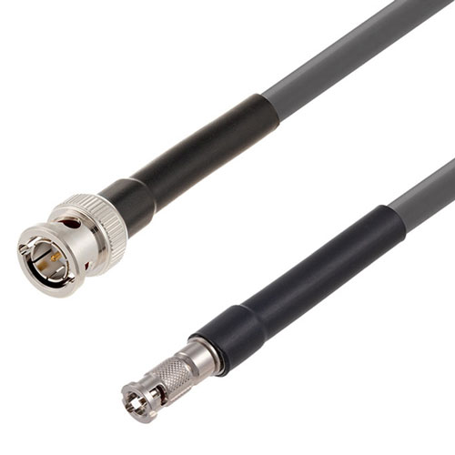 6G SDI 75 Ohm BNC Male to 75 Ohm HD-BNC Male Cable 75 Ohm 1694A-GY Coax in 72 Inch Fairview Microwave FMCA2674/GY-72