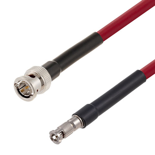 6G SDI 75 Ohm BNC Male to 75 Ohm HD-BNC Male Cable 75 Ohm 1694A-RD Coax in 300 Inch Fairview Microwave FMCA2674/RD-300