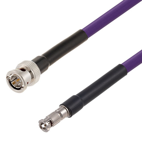 6G SDI 75 Ohm BNC Male to 75 Ohm HD-BNC Male Cable 75 Ohm 1694A-VL Coax in 12 Inch Fairview Microwave FMCA2674/VL-12