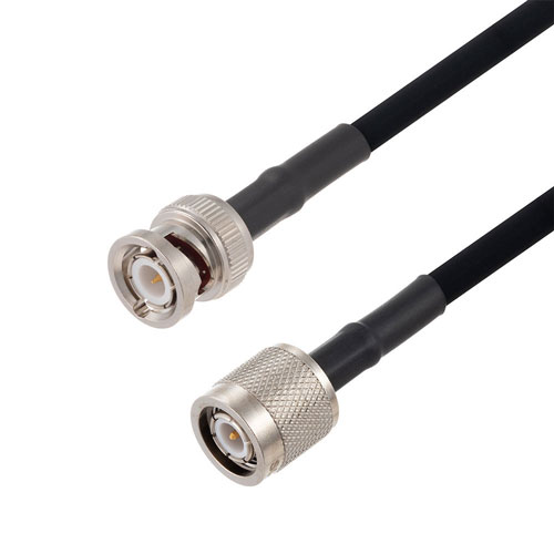 TNC Male to BNC Male Cable in 50 CM Length Using RG223 Coax Fairview Microwave FMCA2682-50CM